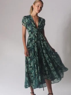 Religion Green Delight Wrap Dress With Full Skirt
