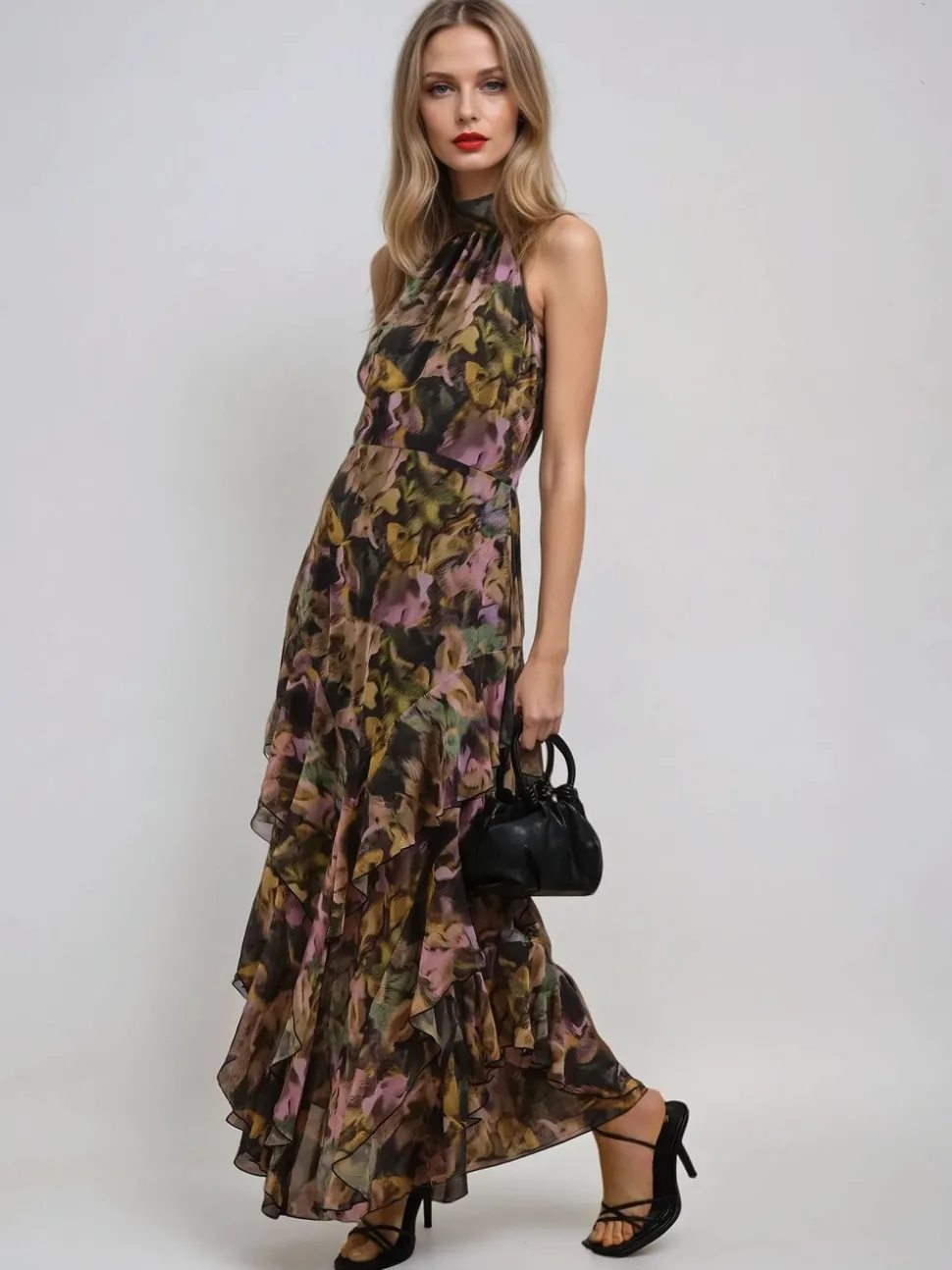 Religion Yellow Taylor Maxi Dress With Full Ruffle Skirt