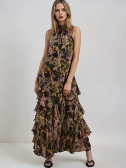Religion Yellow Taylor Maxi Dress With Full Ruffle Skirt