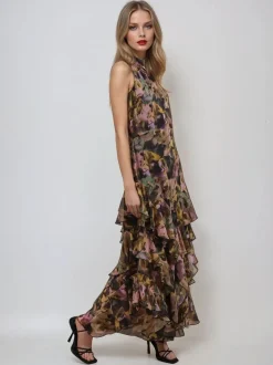 Religion Yellow Taylor Maxi Dress With Full Ruffle Skirt
