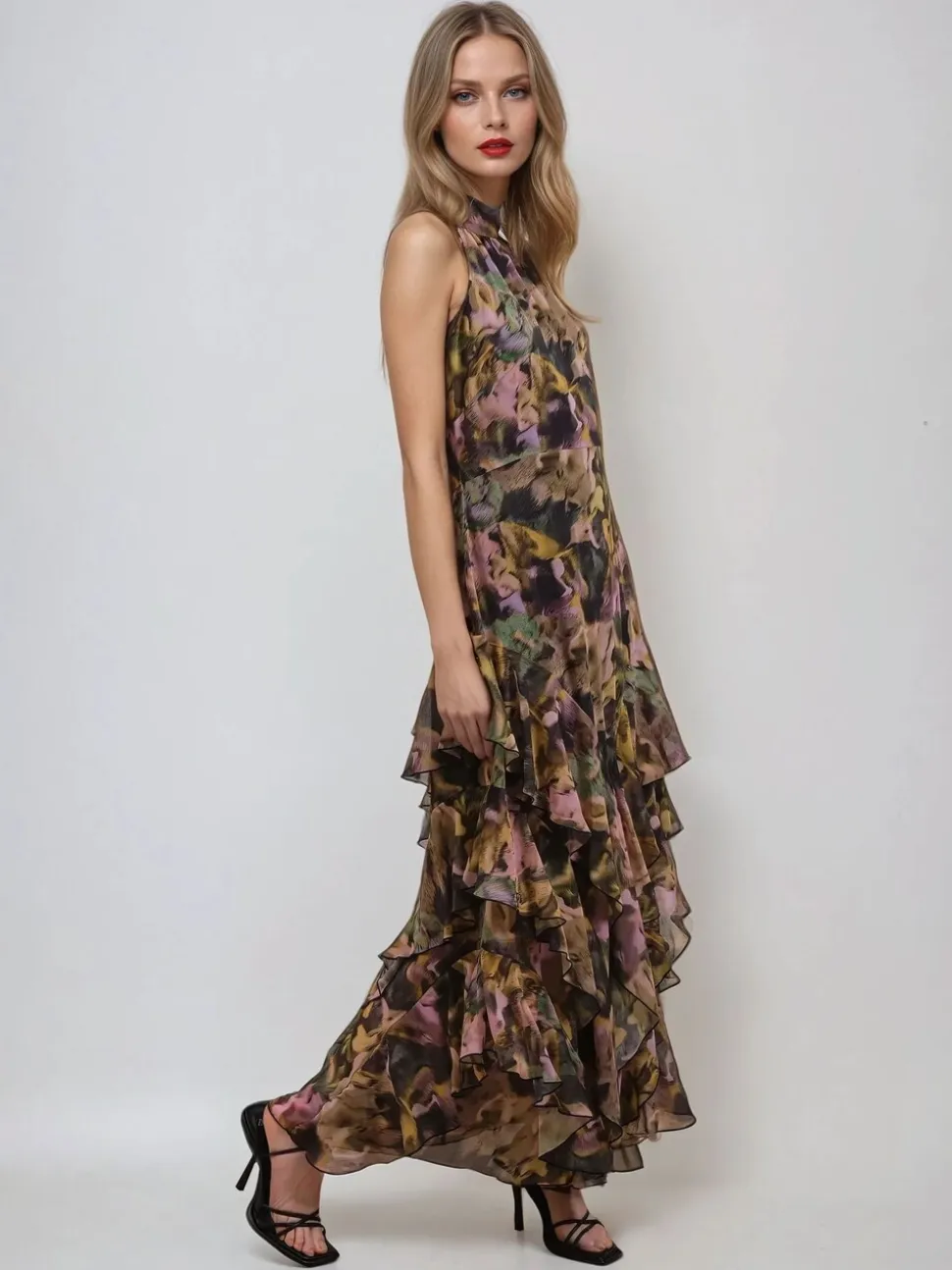 Religion Yellow Taylor Maxi Dress With Full Ruffle Skirt
