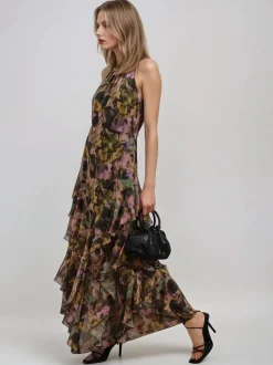 Religion Yellow Taylor Maxi Dress With Full Ruffle Skirt