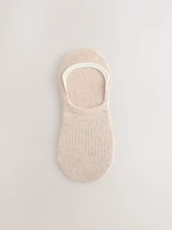 Ribbed Neutral Invisible Socks 4 Pack