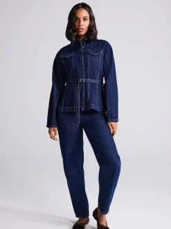 Rinse Blue Barrel Leg Jeans