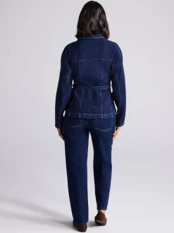 Rinse Blue Barrel Leg Jeans
