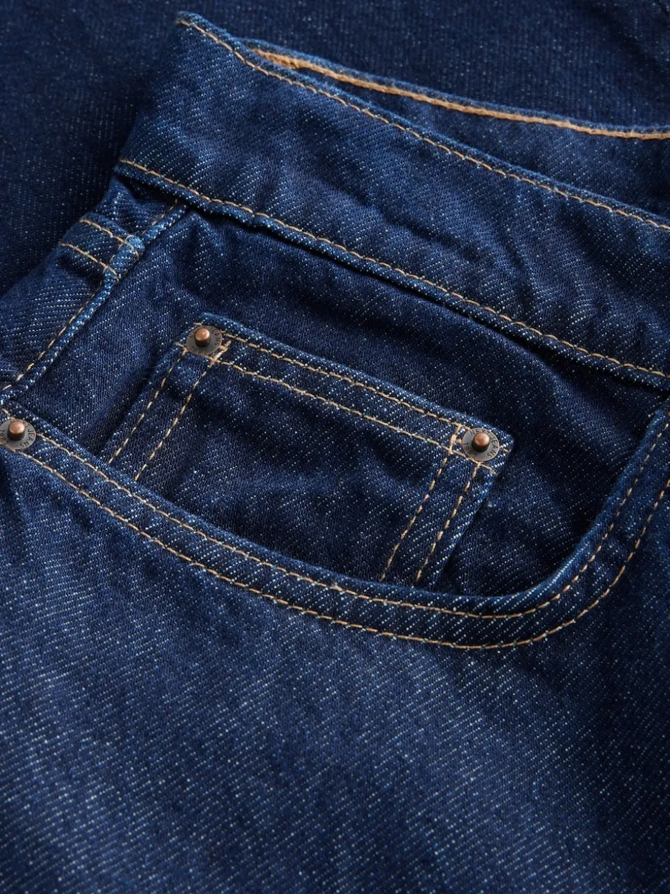 Rinse Blue Barrel Leg Jeans