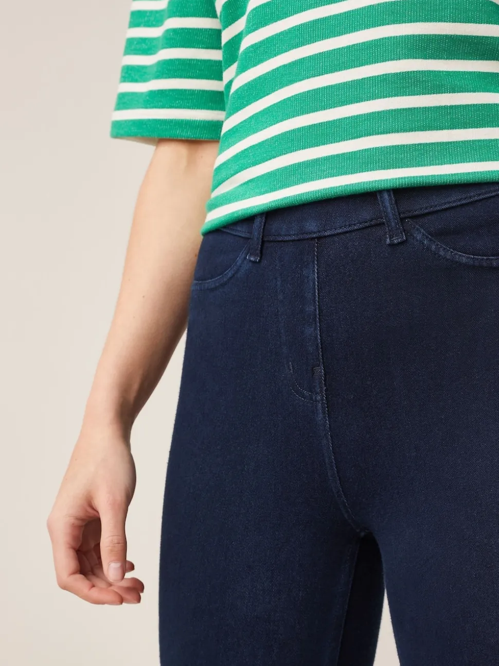 Rinse Blue Cropped Denim Jersey Leggings