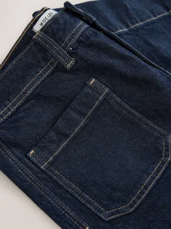 Rinse Blue Cropped Patch Pocket Jeans