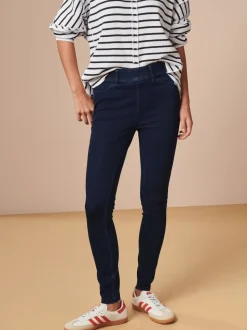 Rinse Blue Full Length Jersey Denim Leggings