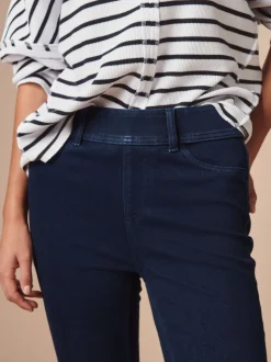 Rinse Blue Full Length Jersey Denim Leggings