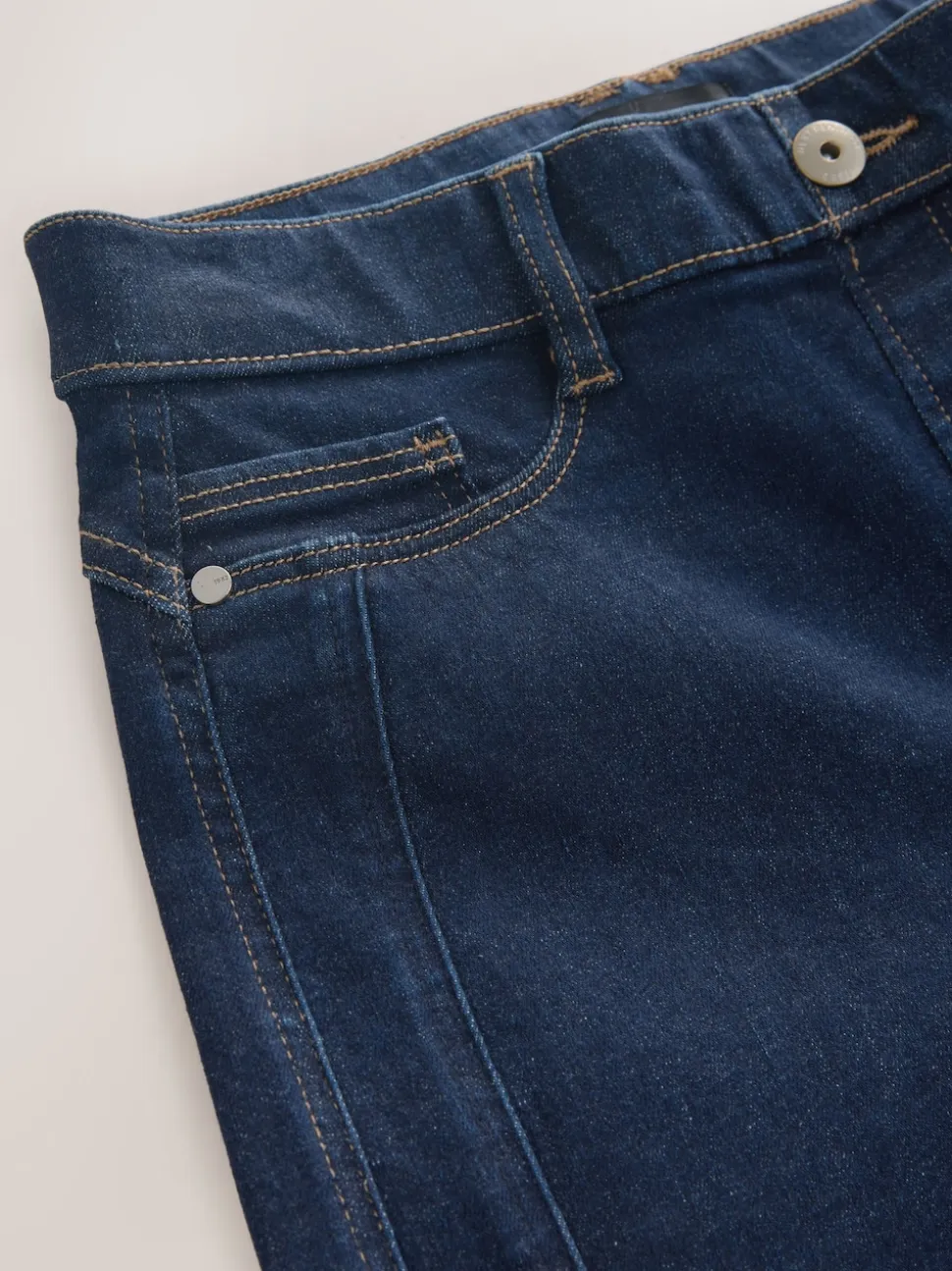 Rinse Blue High Rise FlexiFit Stretch Pull On Wide Leg Jeans