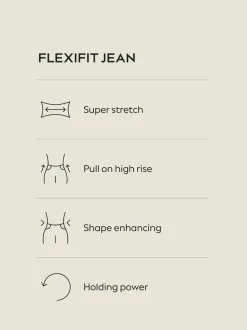 Rinse Blue High Rise FlexiFit Stretch Pull On Wide Leg Jeans