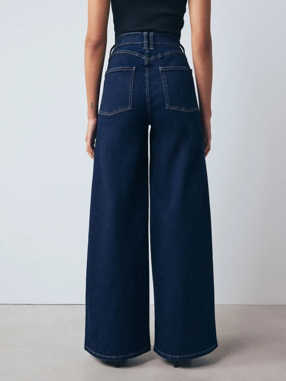 Rinse Blue High Rise FlexiFit Stretch Pull On Wide Leg Jeans