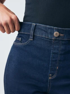 Rinse Blue High Rise FlexiFit Stretch Pull On Wide Leg Jeans