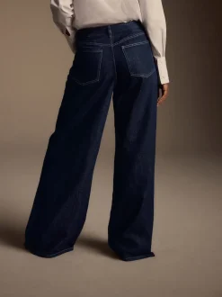 Rinse Blue High Rise Palazzo Wide Leg Jeans