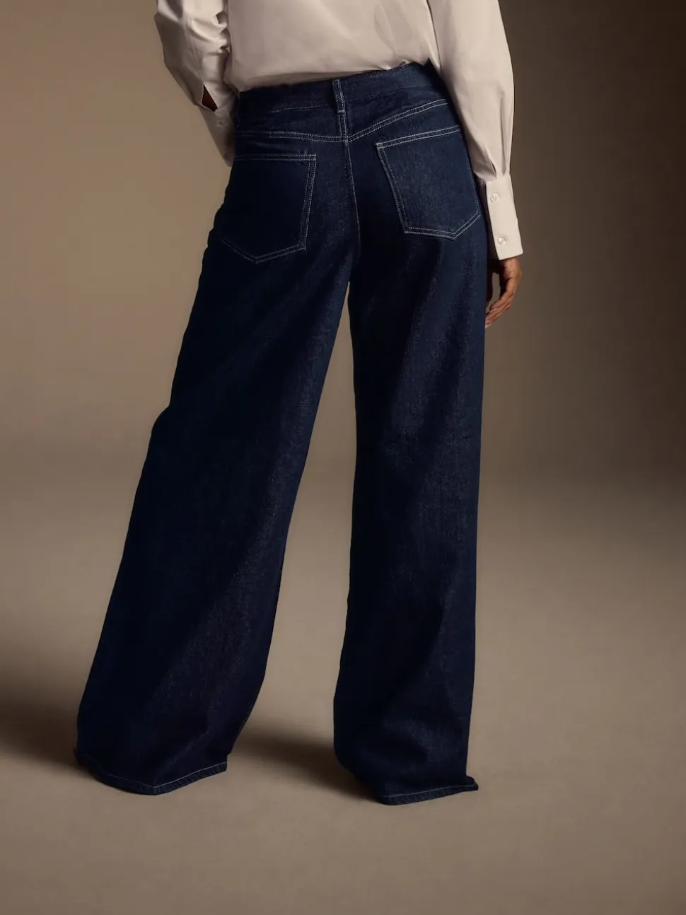 Rinse Blue High Rise Palazzo Wide Leg Jeans