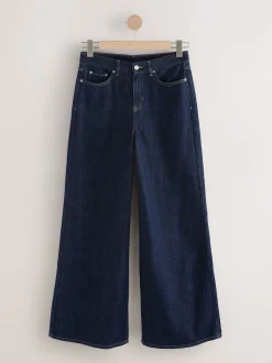 Rinse Blue High Rise Palazzo Wide Leg Jeans