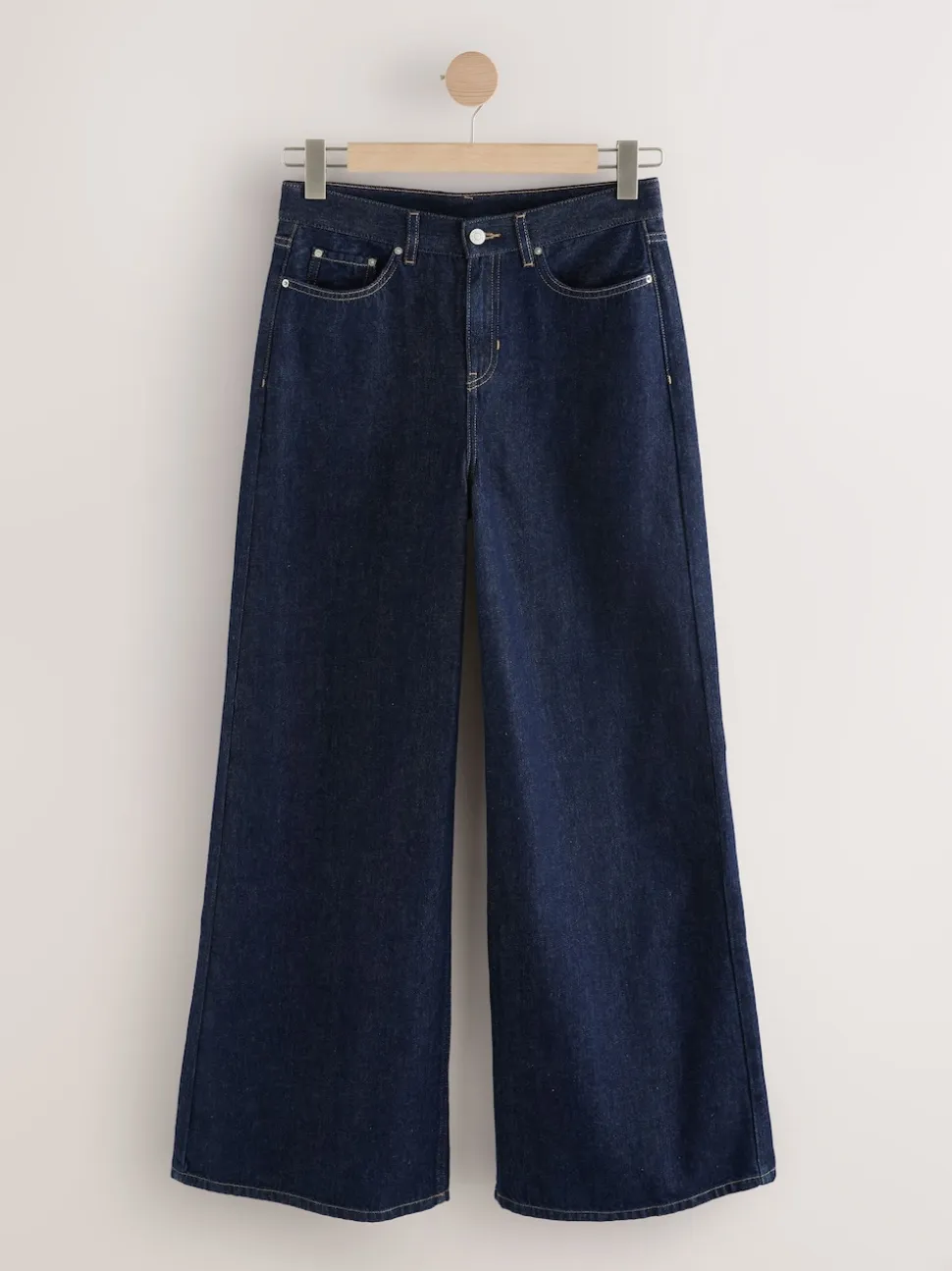 Rinse Blue High Rise Palazzo Wide Leg Jeans