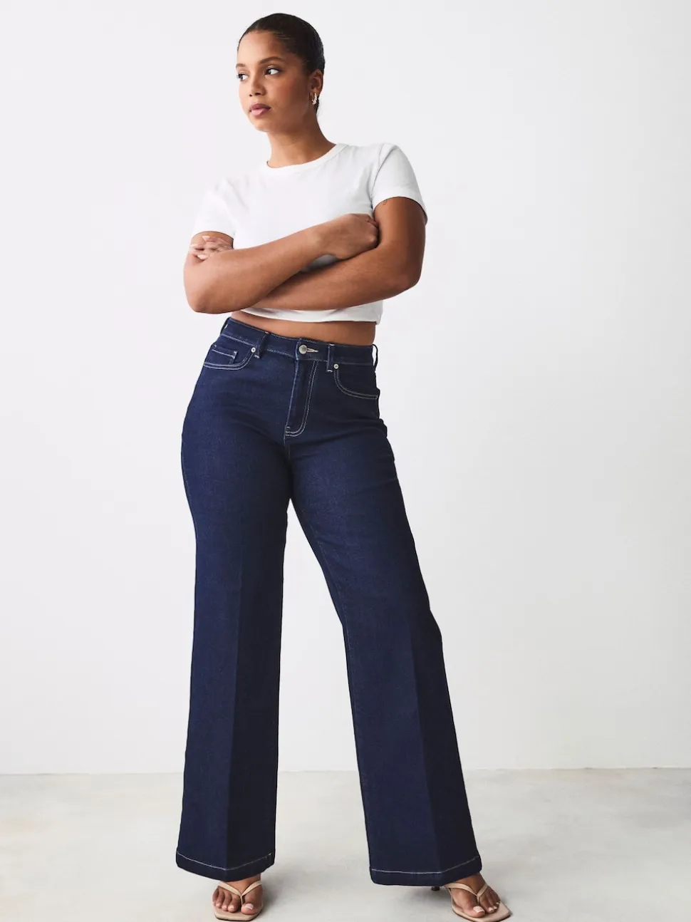 Rinse Blue Hourglass Wide Leg Jeans