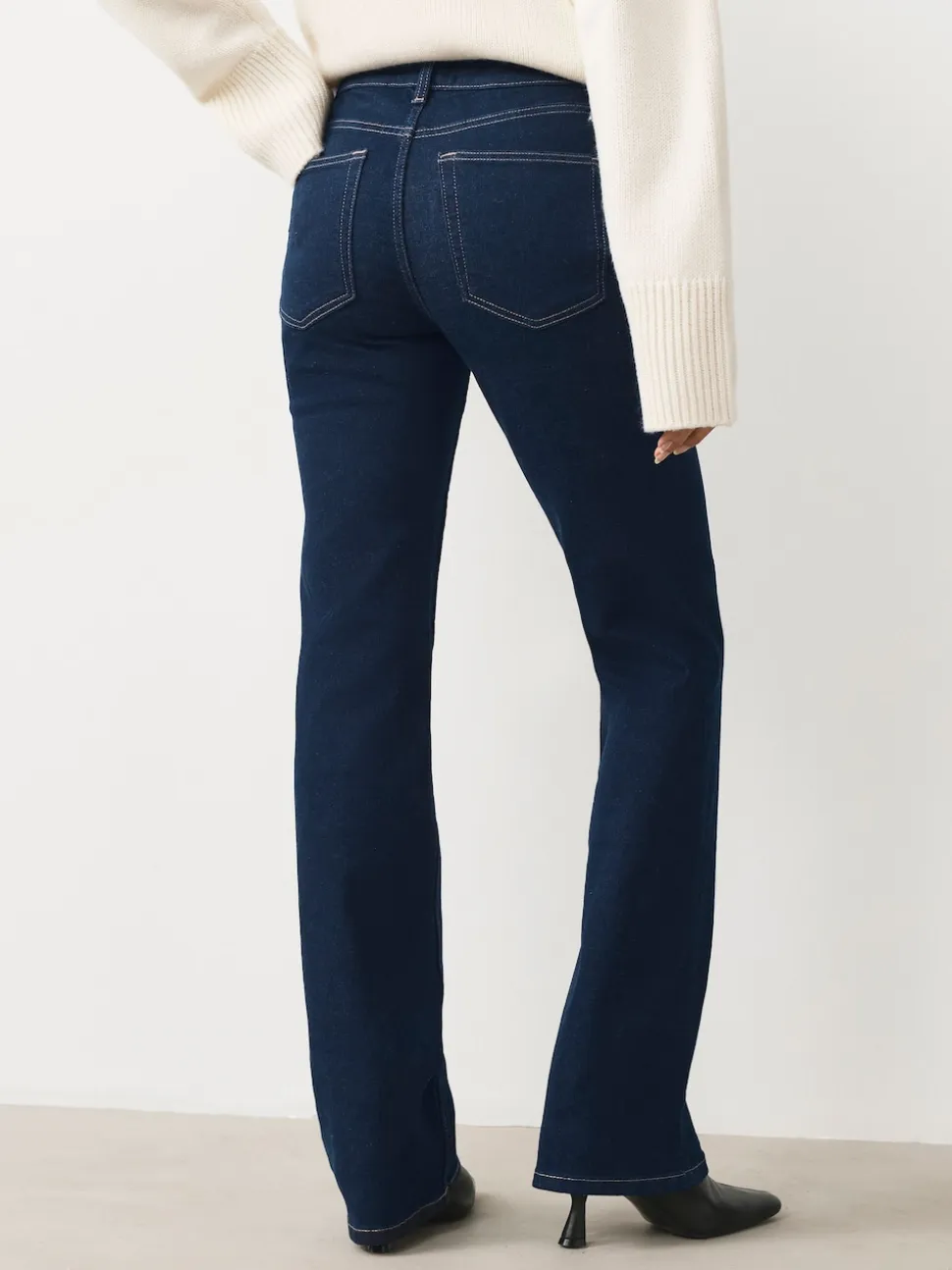 Rinse Blue Mid Rise Stretch Bootcut Jeans