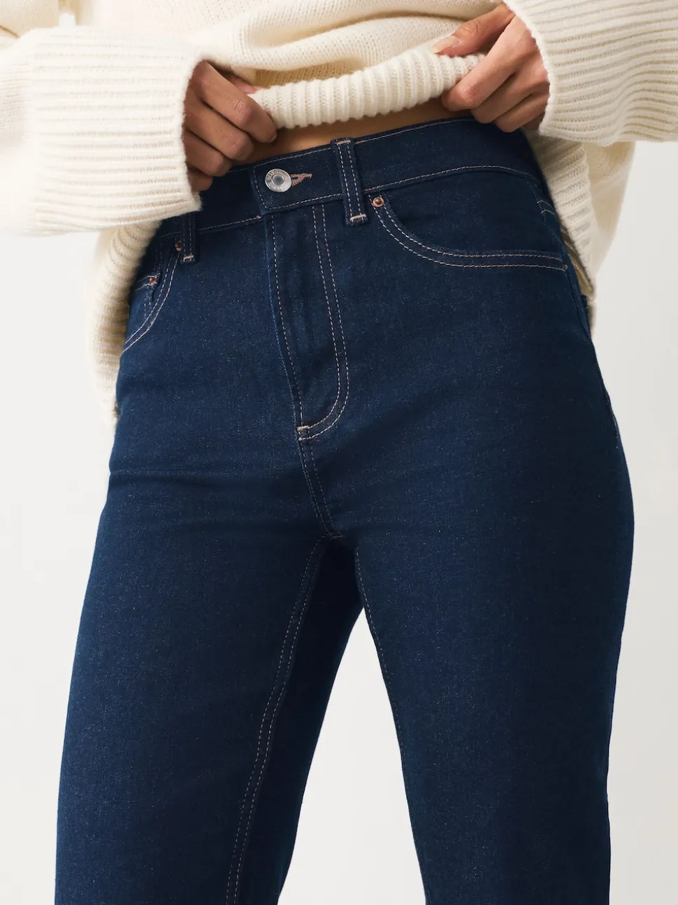 Rinse Blue Mid Rise Stretch Bootcut Jeans