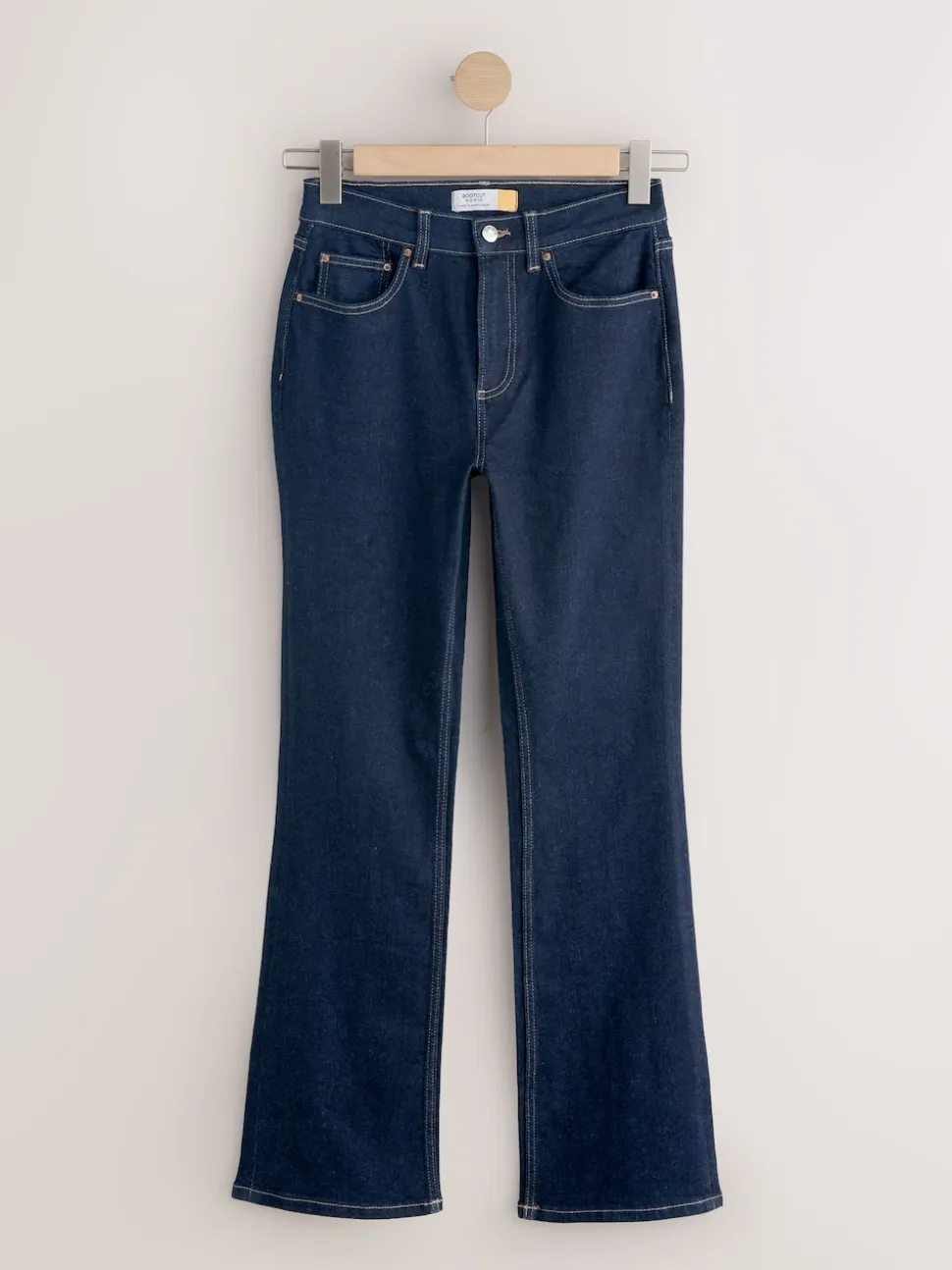 Rinse Blue Mid Rise Stretch Bootcut Jeans