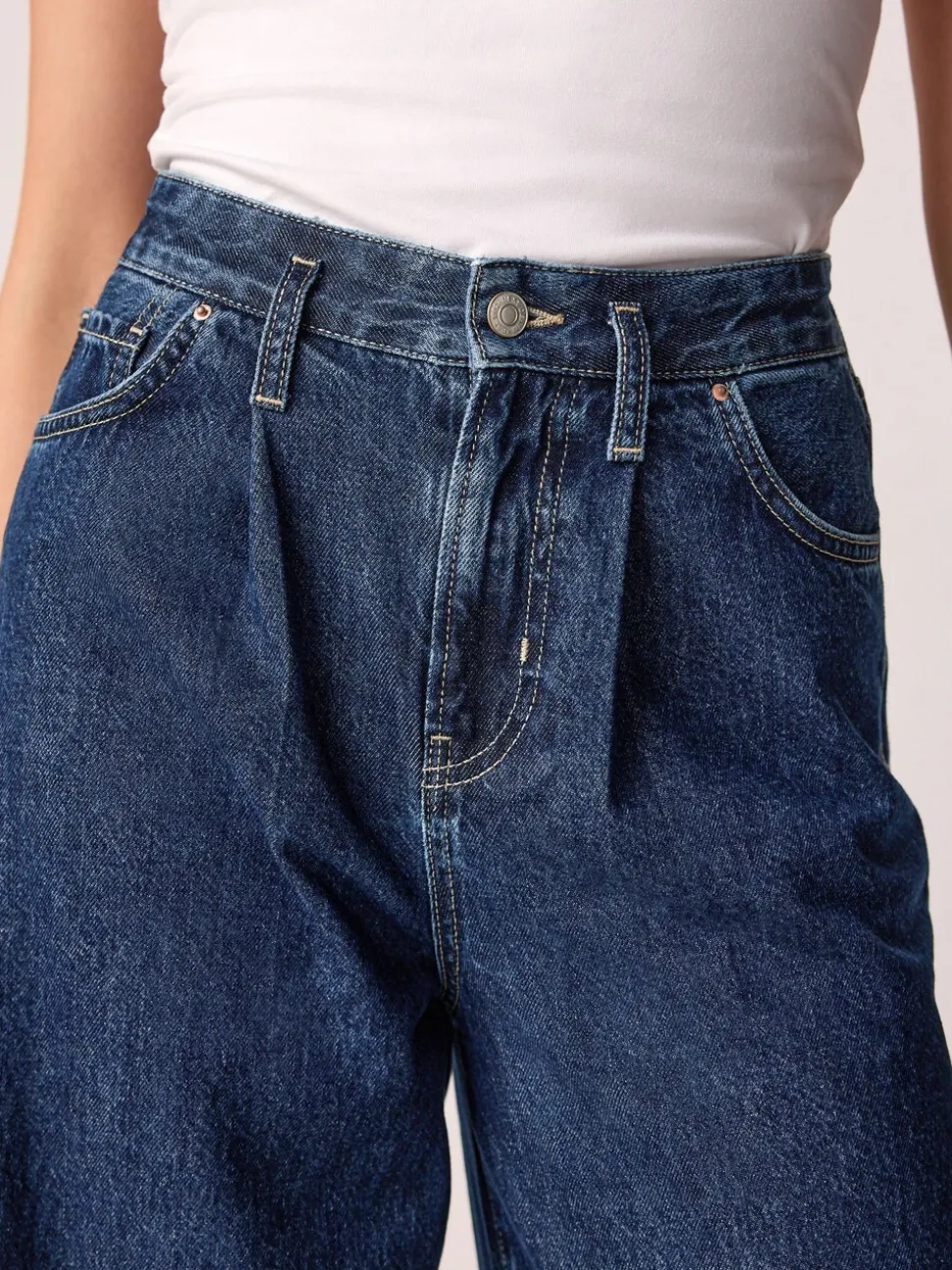 Rinse Blue Palazzo Wide Leg Jeans