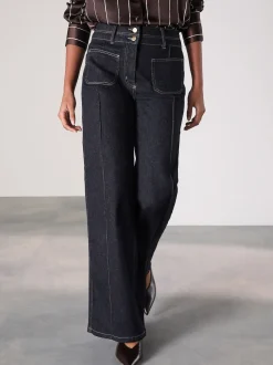 Rinse Blue Slim Lift and Shape Wide Leg Jeans
