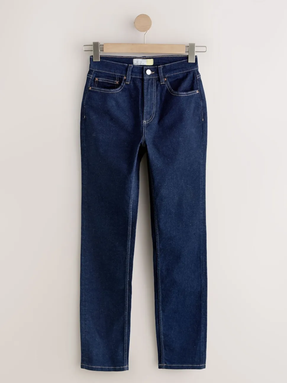 Rinse Blue Slim Mid Rise Stretch Jeans