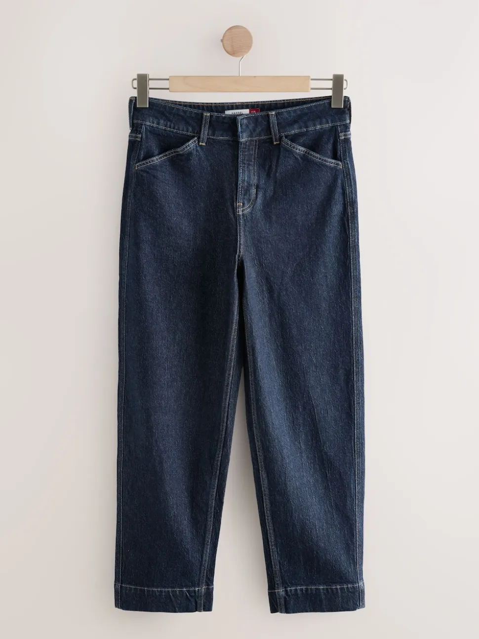 Rinse Blue Wide Leg Barrel Denim Jeans