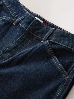 Rinse Blue Wide Leg Barrel Denim Jeans