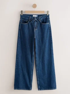 Rinse Denim Wide Leg Joggers Waist Jeans