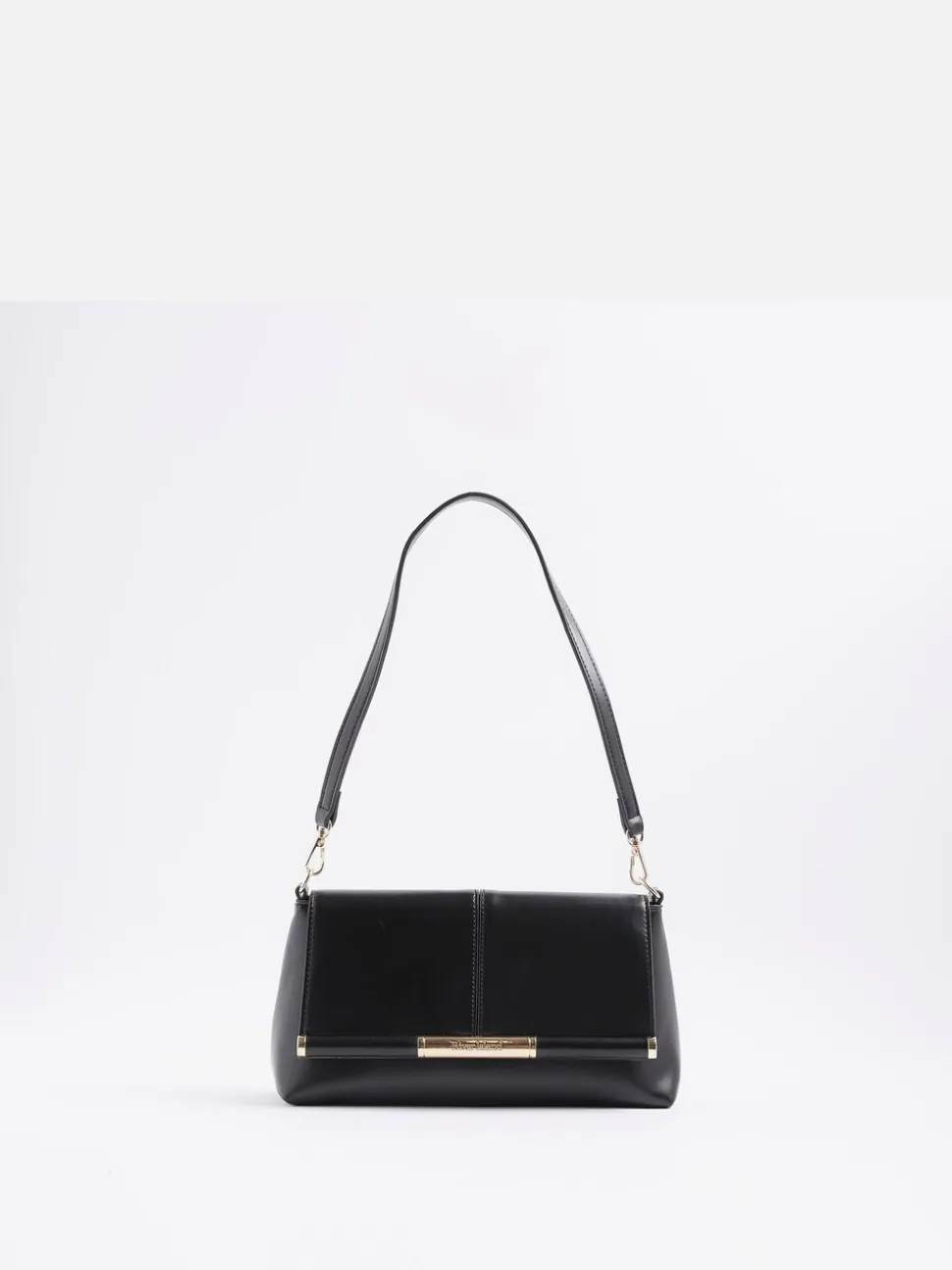 River Island Black Bar Front Clutch Bag