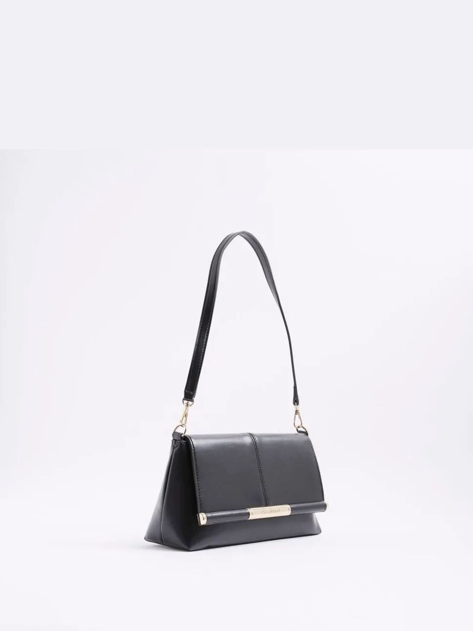 River Island Black Bar Front Clutch Bag