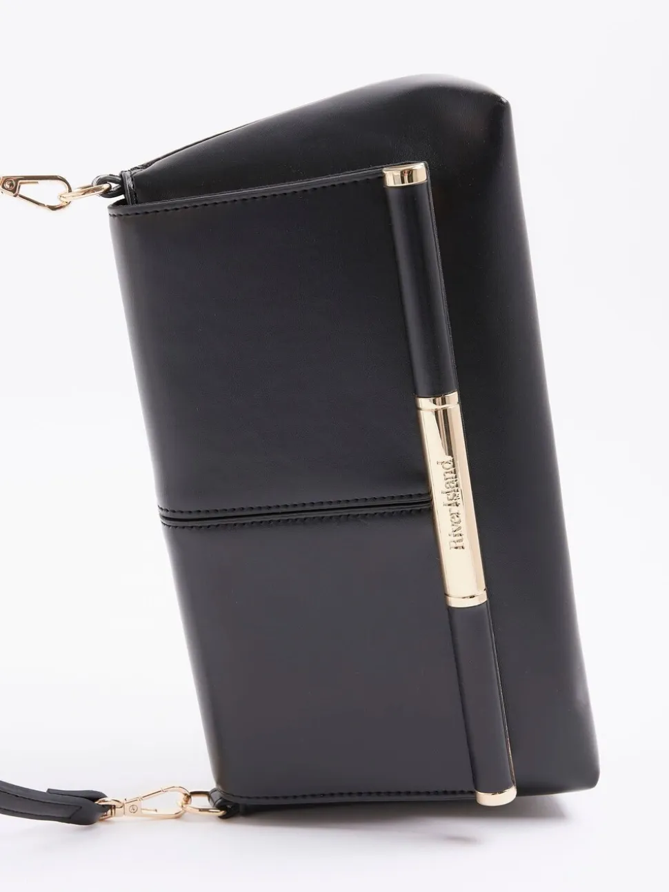 River Island Black Bar Front Clutch Bag