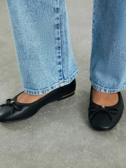 River Island Black Bow Ballet Flats