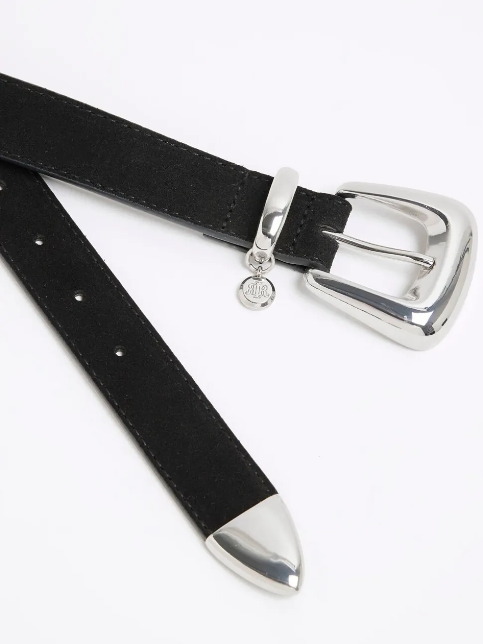 River Island Black Bubble Buckle Suede Belt