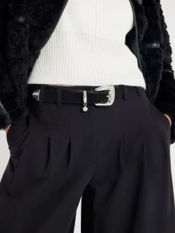 River Island Black Bubble Buckle Suede Belt