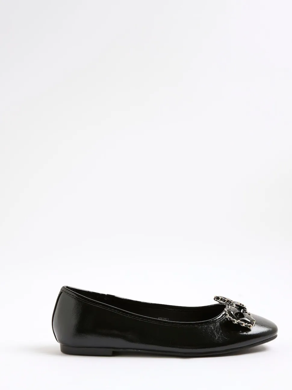 River Island Black Chain Bow Ballet Pumps