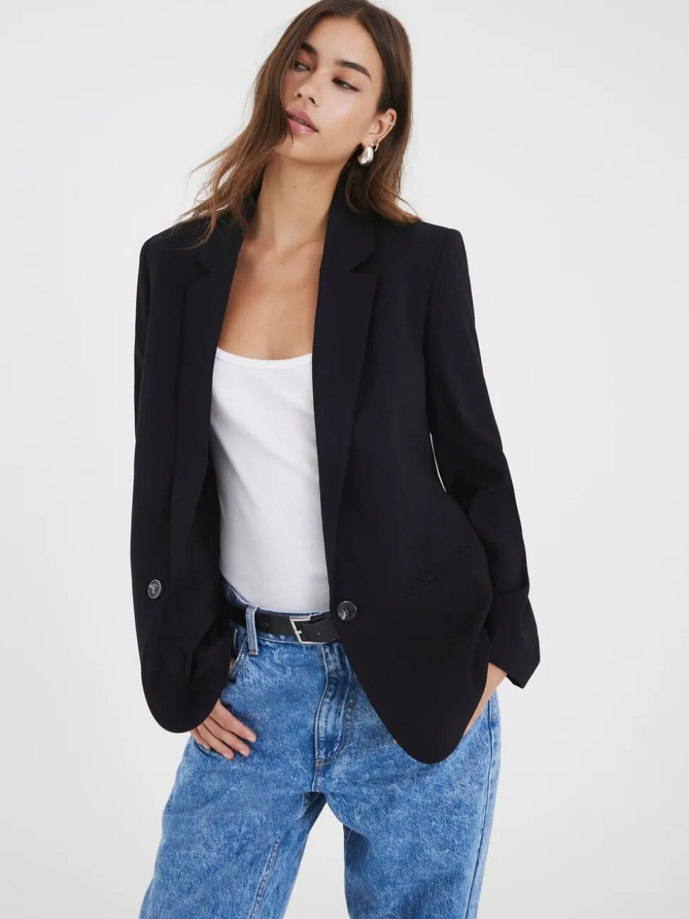 River Island Black Edge to Edge Blazer