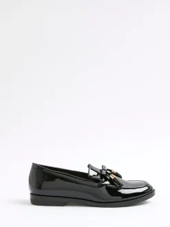 River Island Black Patent Tassel Loafers