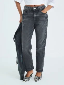 River Island Black Petite Mom Sculpt Jeans