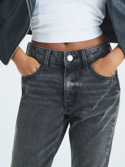 River Island Black Petite Mom Sculpt Jeans
