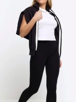 River Island Black Petite 3 Pack High Waisted 100% Cotton Leggings