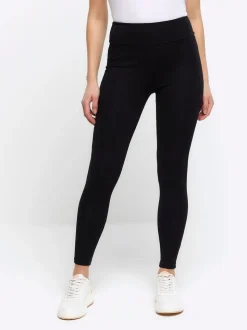 River Island Black Petite 3 Pack High Waisted 100% Cotton Leggings