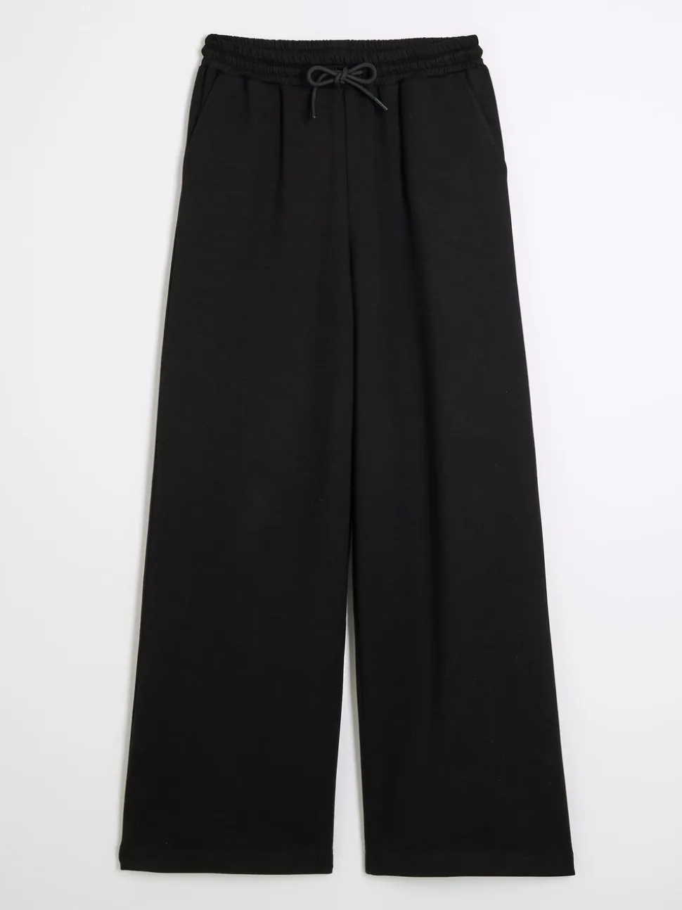River Island Black Premium Wide Leg Joggers