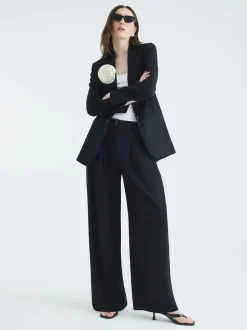 River Island Black Tailored Wide Leg Trousers