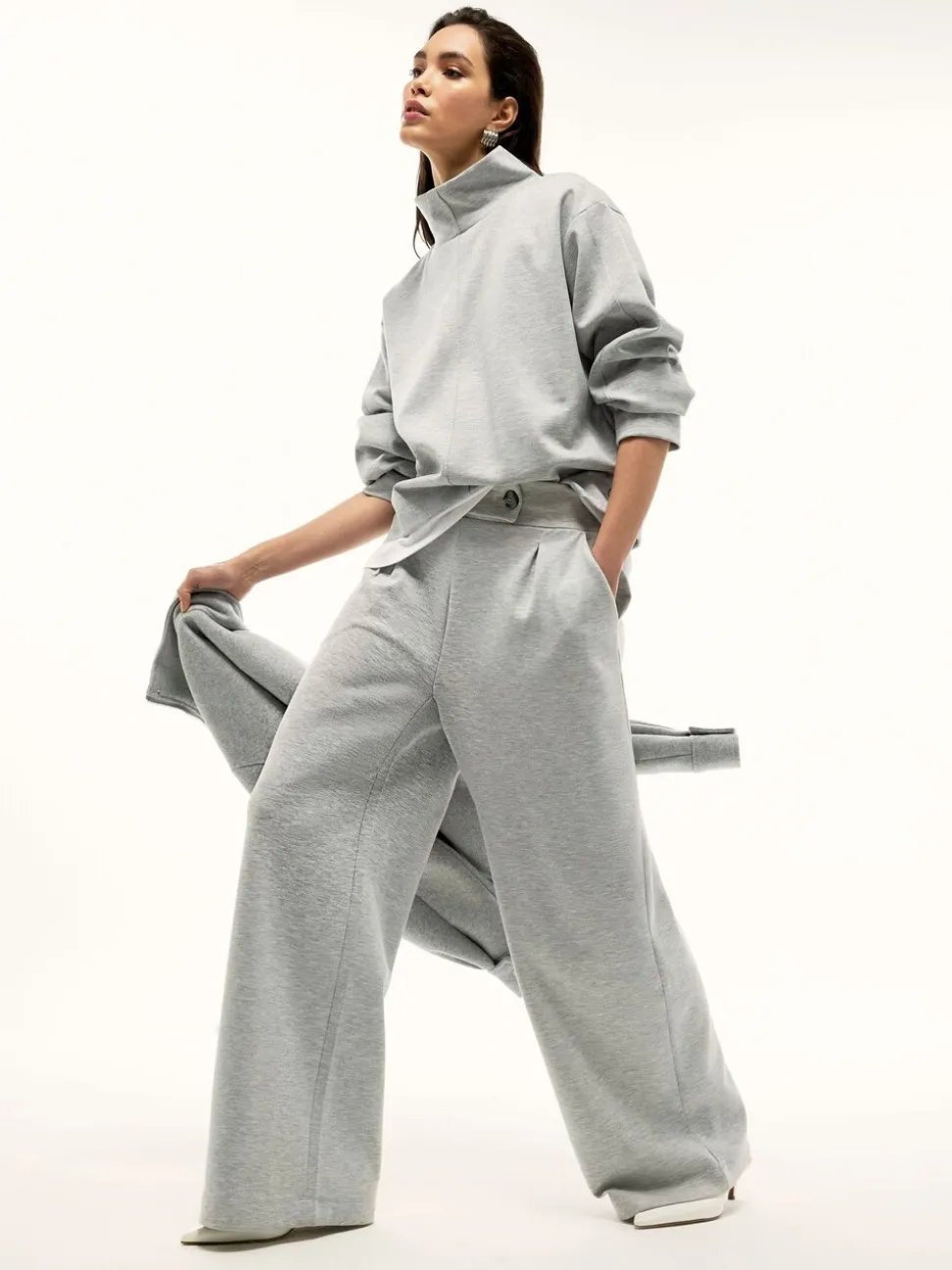 River Island Blue Marl Tailored Interlock Trousers