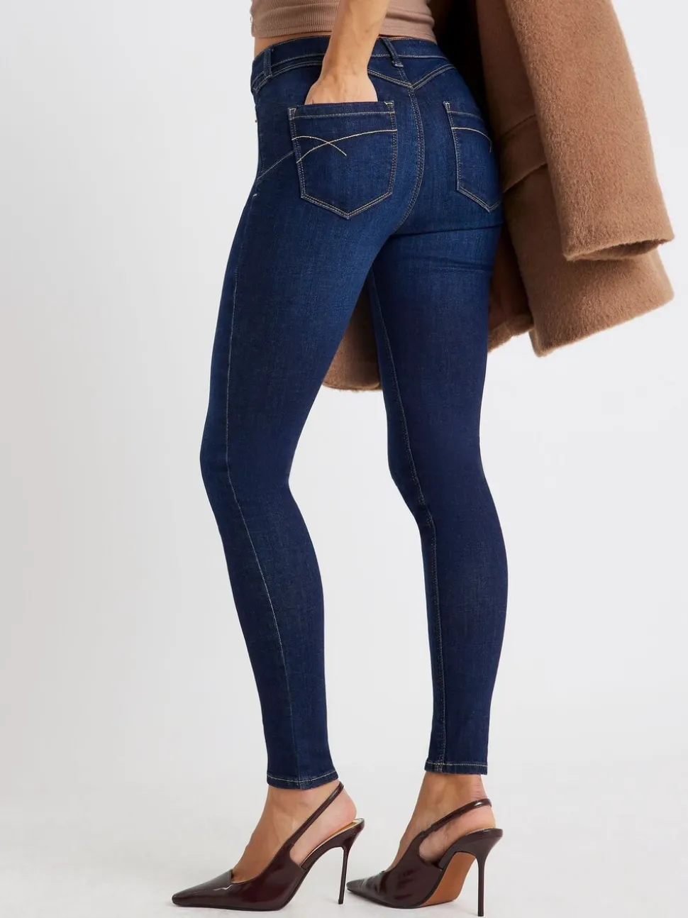 River Island Blue Mid Rise Sculpted Molly Jeans