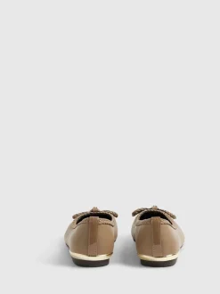 River Island Brown Bow Ballet Flats